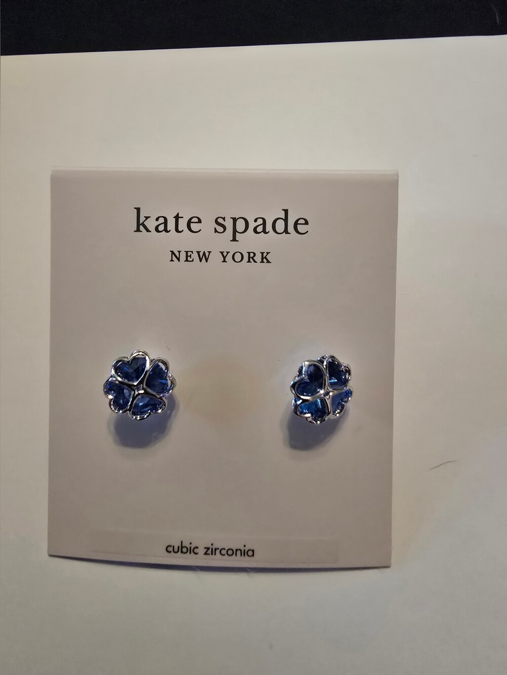 Claire's Silver-Tone Blue Heart Cluster Stud Earrings